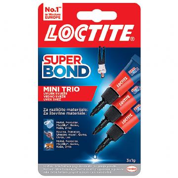 Ljepilo trenutačno 1g pk3 Loctite Super Bond Mini Trio Henkel 2733331(2961386) blister