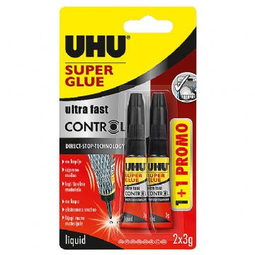 Ljepilo trenutačno 3g+1gratis Super glue(cianoakrilat) UHU L0182000 